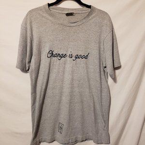 CG Design 92 Vintage Rare T Shirt Change is Good JFK Gray Large L